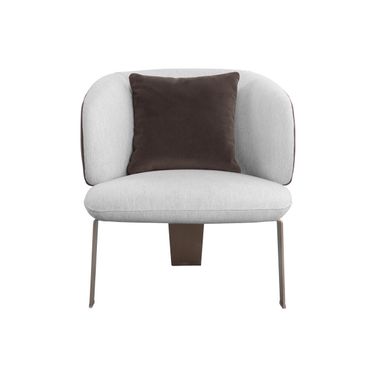 Garry Lounge Chair In San Remo Winter Cloud and Meg Ash