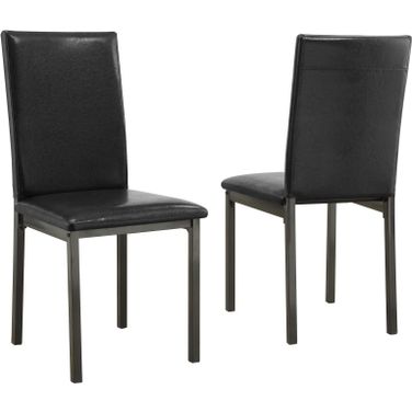 Garza Upholstered Dining Chairs Black Set of 2