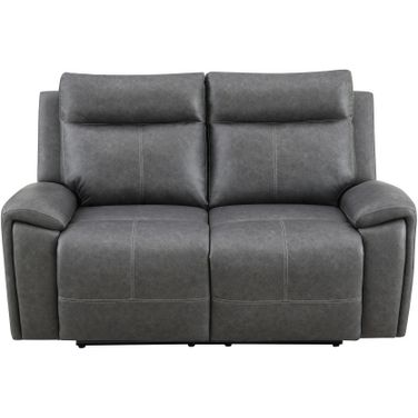 Gaston Manual Reclining Loveseat In Gray