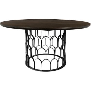 Gatsby Oak and Metal Round Dining Table