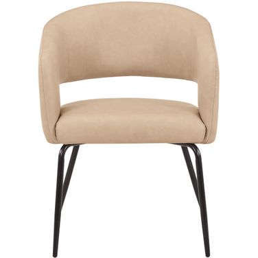 Gavin Series Modern Chair In Black Frame and Light Taupe