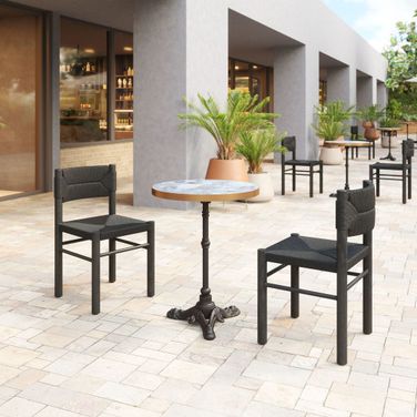 Gazebo Outdoor Dining Room Set In Black and Multicolor