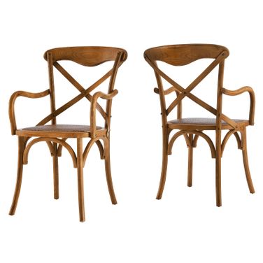 Gear Walnut Dining Arm Chair Set of 2 EEI-3479-WAL