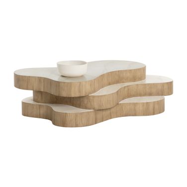 Geddes Travertine Look Coffee Table In Cream