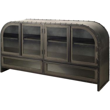Gehry I Black Metal Frame With Wood Accent 4 Cabinet Door Two Drawer Sideboard