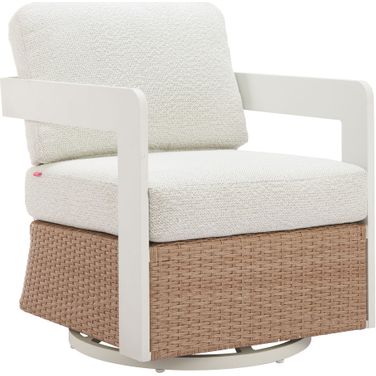 Gelo Swivel Chair In White and Brown