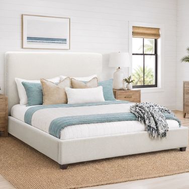 Gema King Upholstered Bed In Divine Natural