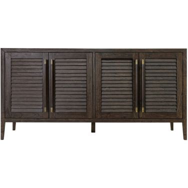 Gemi Dark Large 4 Door Cabinet In Teak Brown