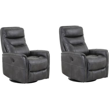 Gemini Power Swivel Glider Recliner Set of 2 In Flint