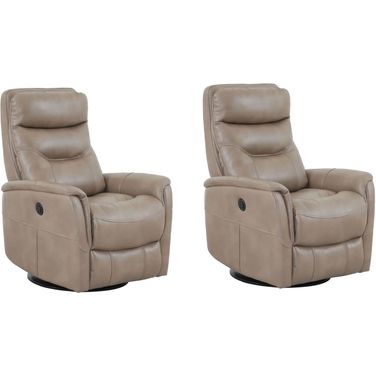 Gemini Power Swivel Glider Recliner Set of 2 In Linen