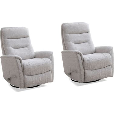 Gemini Swivel Glider Recliner Set of 2 In Bloke Cotton
