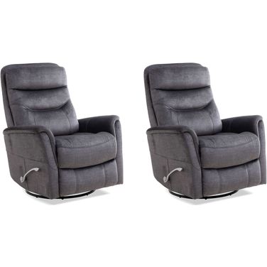 Gemini Swivel Glider Recliner Set of 2 In Capri Charcoal