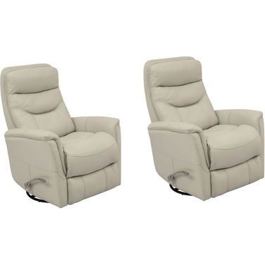 Gemini Swivel Glider Recliner Set of 2 In Ivory