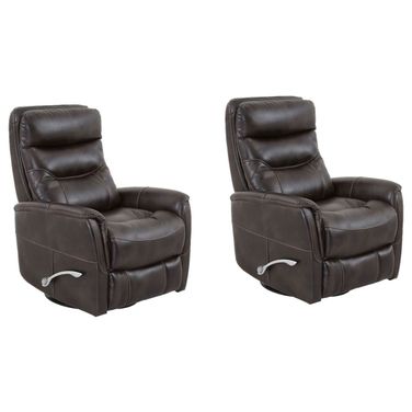 Gemini Swivel Glider Recliner Set of 2 In Truffle