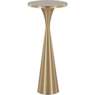 Gemma 22 Inch Metal Side Table In Modern Brass