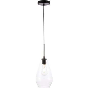 Gene 1 Light Black And Clear Glass Pendant LD2260BK