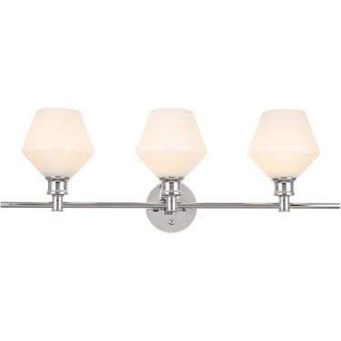 Gene 3 Light Chrome And Frosted White Glass Wall Sconce