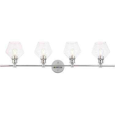 Gene 4 Light Chrome And Clear Glass Wall Sconce