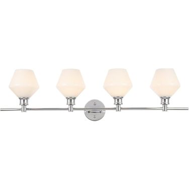 Gene 4 Light Chrome And Frosted White Glass Wall Sconce