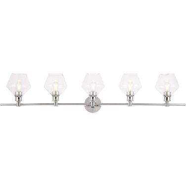 Gene 5 Light Chrome And Clear Glass Wall Sconce