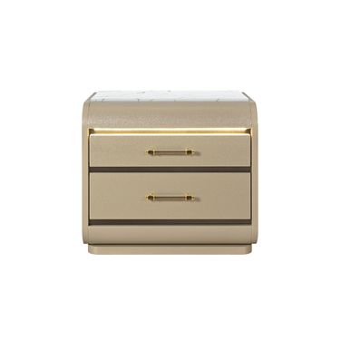 Genesis Nightstand with LED In Gold