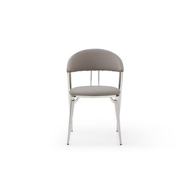 Geneva Faux Leather Dining Chair Set of 2 In Grey