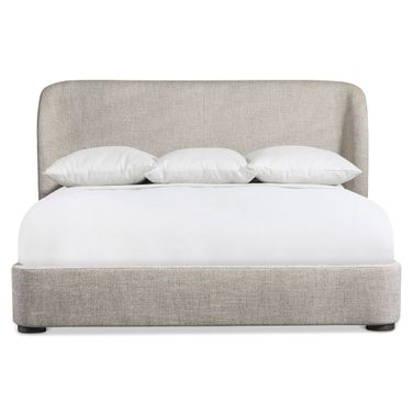 Geneve King Shelter Bed In Beige and Tan