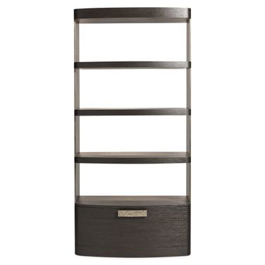 Geneve Open Back Etagere In Brown and Silver
