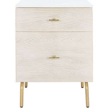 Genevieve 2 Drawer Nightstand in White Wash