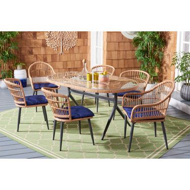 Genser 7 Piece Dining Set in Navy