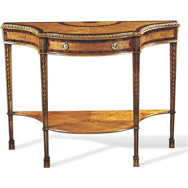 Genteel Console Table In Maple and Brass