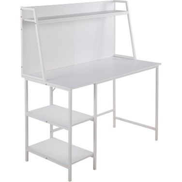 Geo Shelf Desk in White Steel and Wood