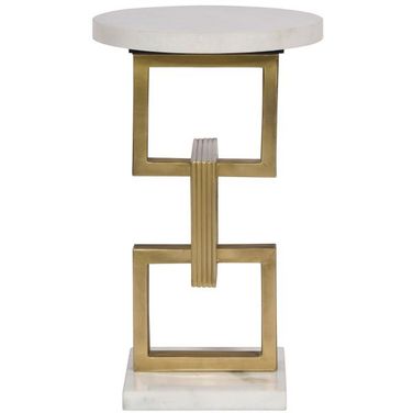 Geo Spot Table In Antique Brass