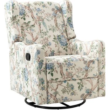 George Manual Swivel Glider Recliner In Floral