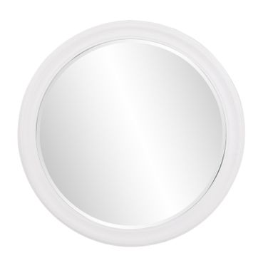 George Matte Round Mirror In White