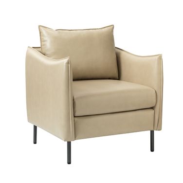 Georges Vegan Leather Armchair In Beige