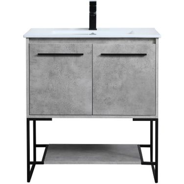 Gerard 30 Inch Single Bathroom Vanity In Concrete Grey