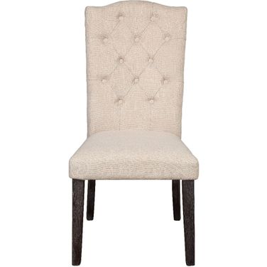 Gerardo Beige Linen Side Chair Set of 2