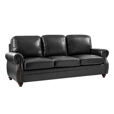 Gerardo Genuine Leather Sofa In Black