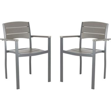 Gerhardt Gray Stackable Chair Set of 2
