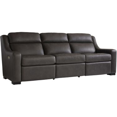 Germain Leather Power Motion Sofa In Grey