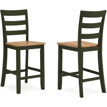 Gesthaven Counter Height Barstool Set of 2 In Natural and Green