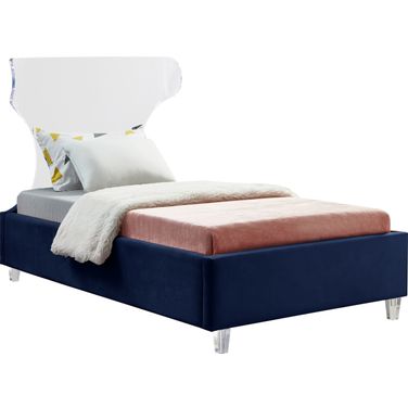 Ghost Velvet Twin Bed In Navy