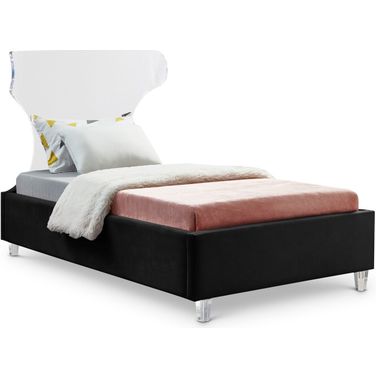 Ghost Velvet Twin Bed In Black