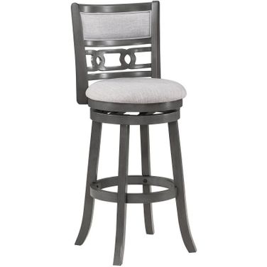 Gia 29 Inch Swivel Barstool with Fabric Seat In Gray