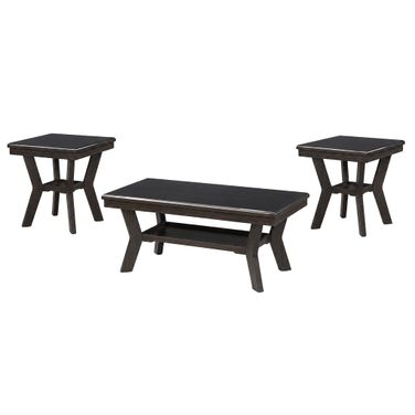 Gia 3 Piece Occasional Table Set In Brown