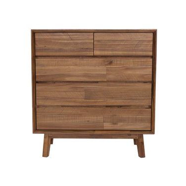 Gia 5 Drawer Chest In Warm Pecan