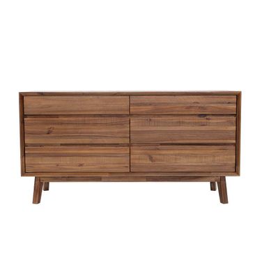 Gia 6 Drawer Dresser In Warm Pecan