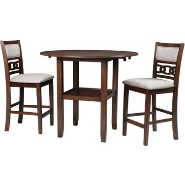 Gia Cherry 3 Piece 42 Inch Drop Leaf Counter Height Dining Set