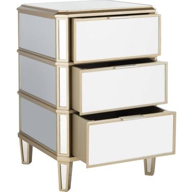Giana Mirror 3 Drawer Mirrored Nightstand